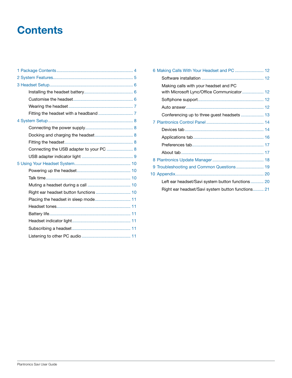 Plantronics Savi W440-M User Manual | Page 3 / 22