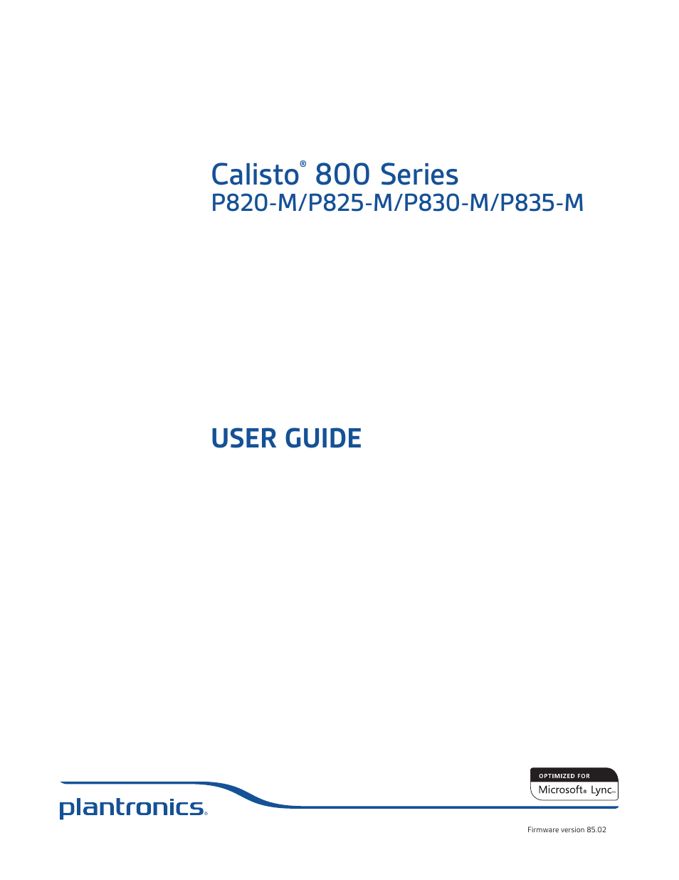 Plantronics Calisto 835m User Manual | 34 pages