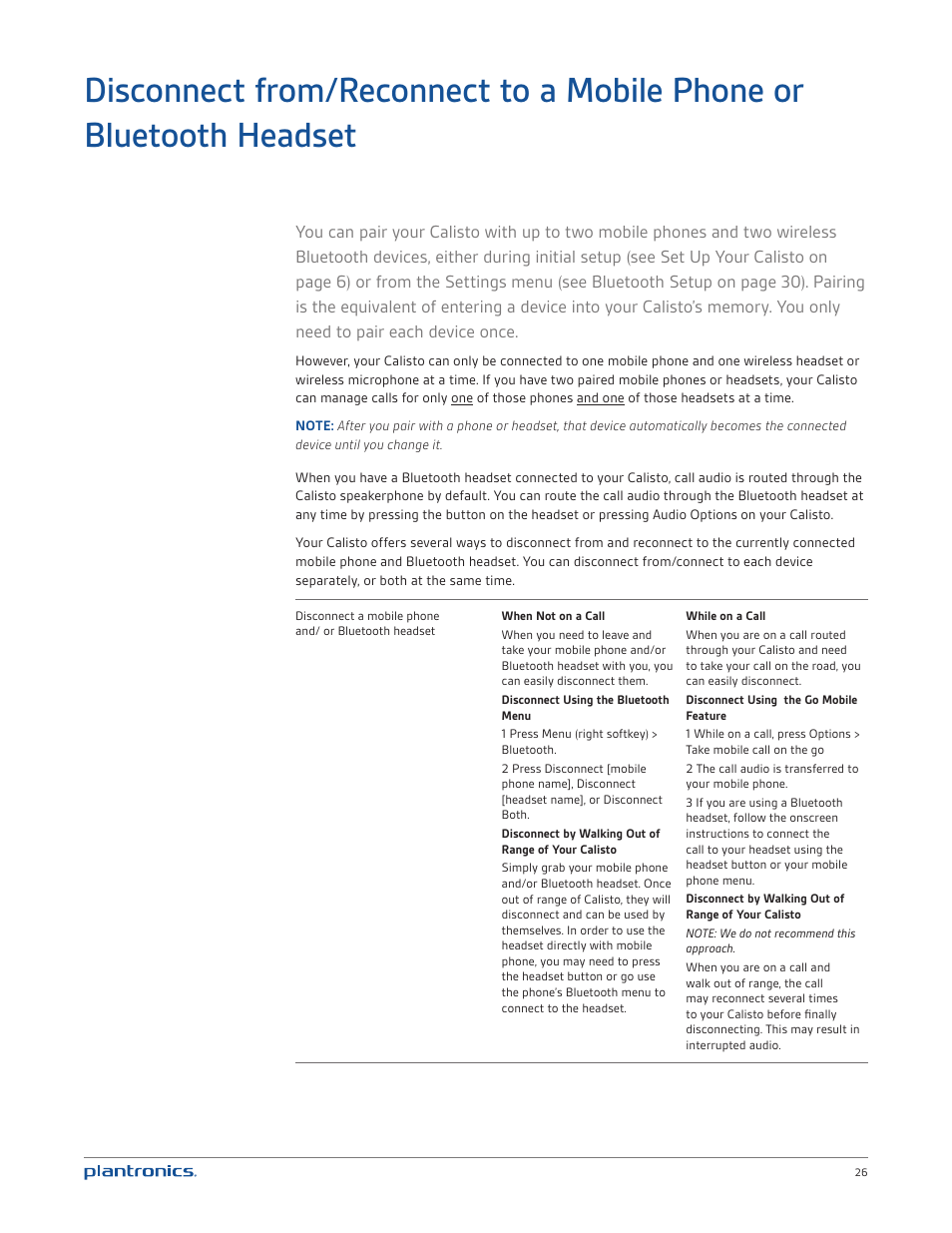 Plantronics Calisto 835m User Manual | Page 26 / 34