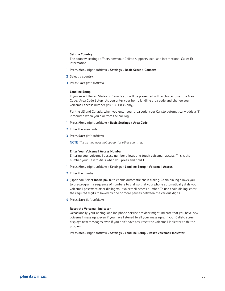 Plantronics Calisto 835m User Manual | Page 29 / 34