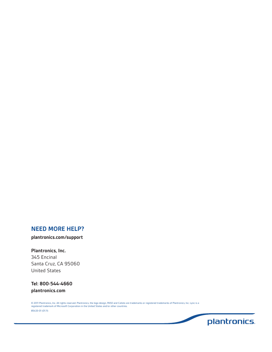 Need more help | Plantronics Calisto 835m User Manual | Page 34 / 34