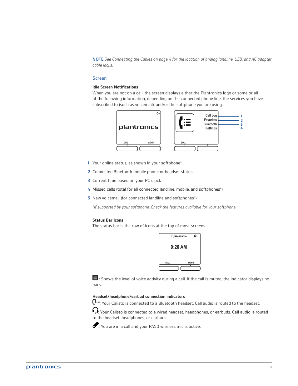 Plantronics Calisto 835m User Manual | Page 9 / 34