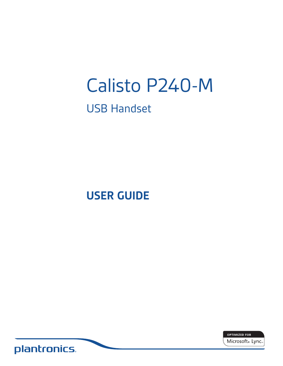 Plantronics Calisto 240-M User Manual | 9 pages