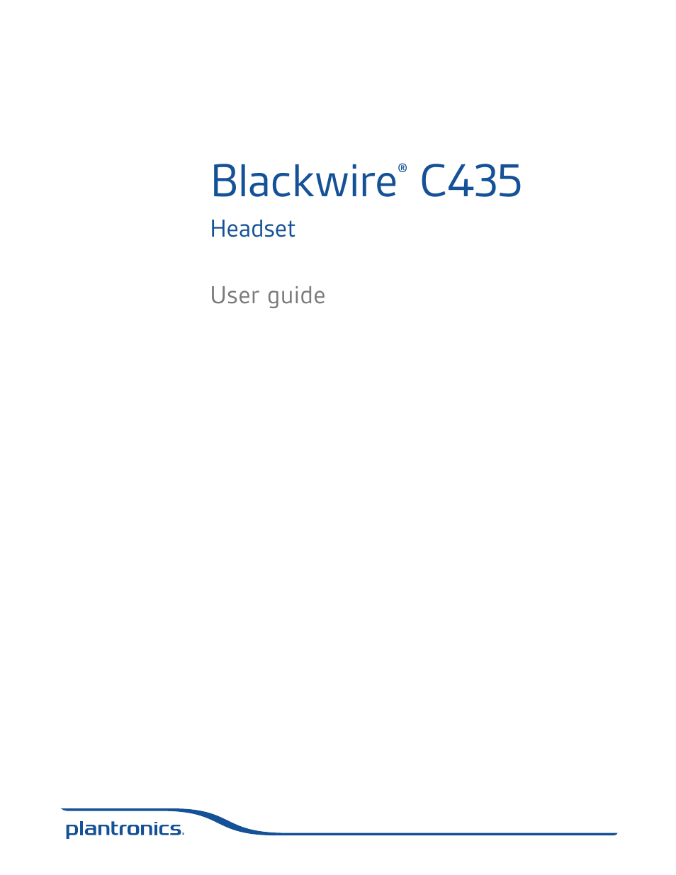 Plantronics Blackwire 435 User Manual | 13 pages