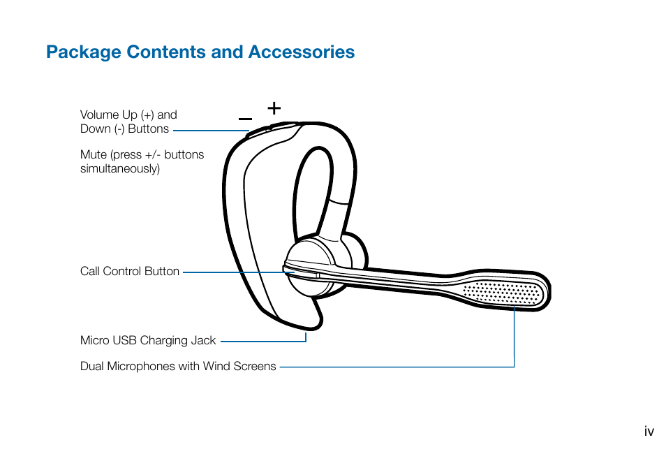 Package contents and accessories | Plantronics Voyager PRO User Manual | Page 4 / 19