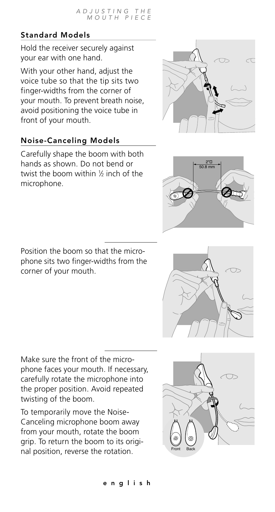 Noise-canceling models standard models | Plantronics TriStar User Manual | Page 19 / 40