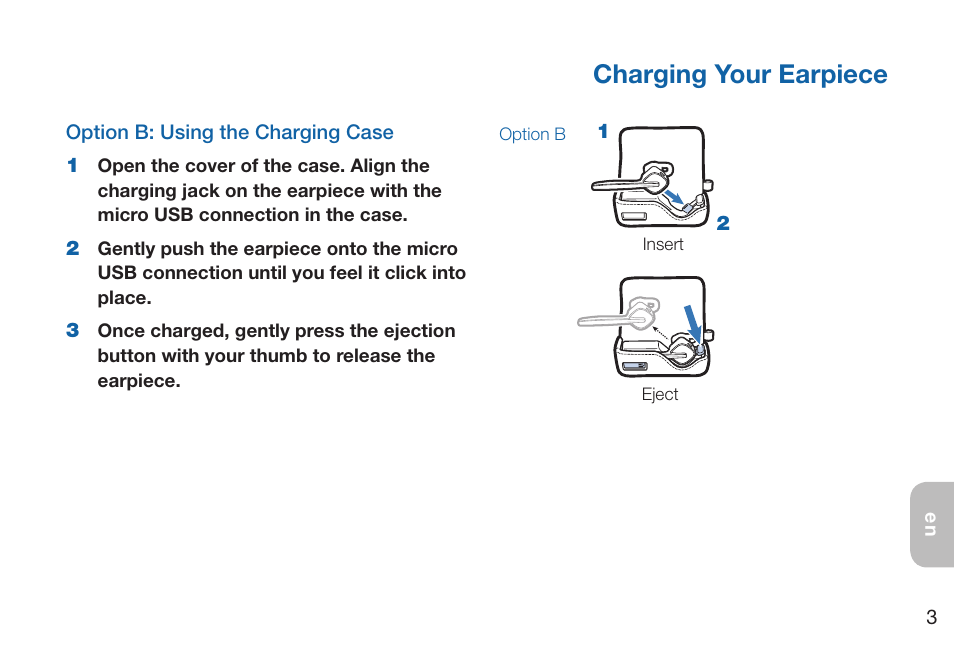 Charging your earpiece | Plantronics Discovery 975 User Manual | Page 7 / 21