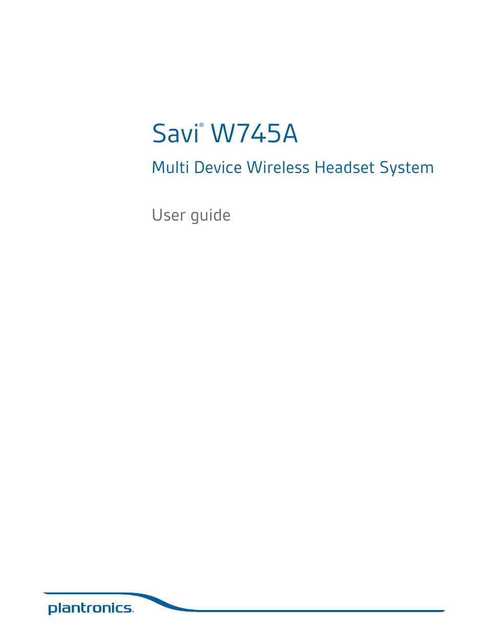 Plantronics Savi W745 User Manual | 38 pages