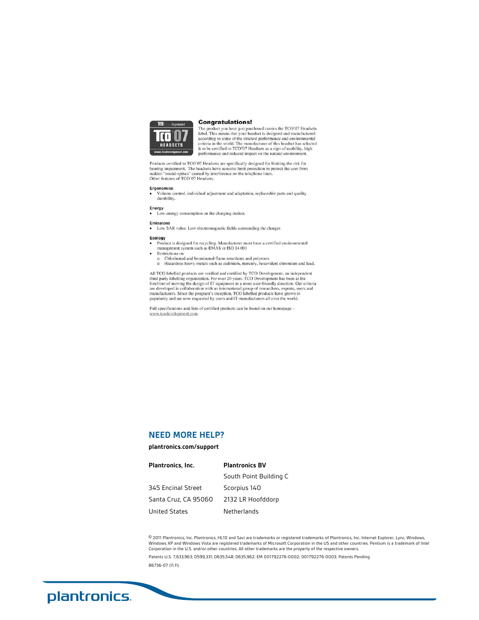 Need more help | Plantronics Savi W745 User Manual | Page 38 / 38