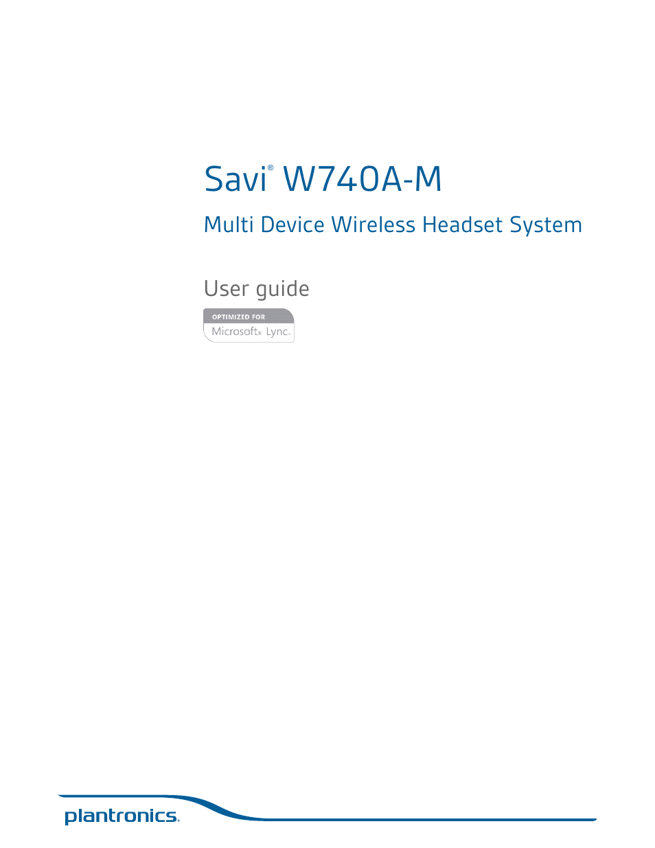 Plantronics Savi W740-M User Manual | 38 pages