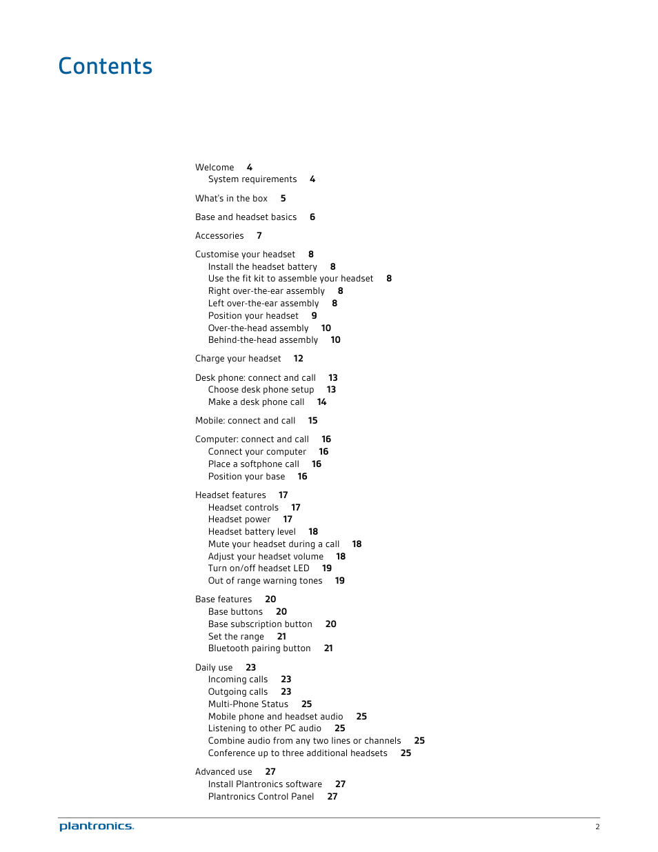 Plantronics Savi W740-M User Manual | Page 2 / 38