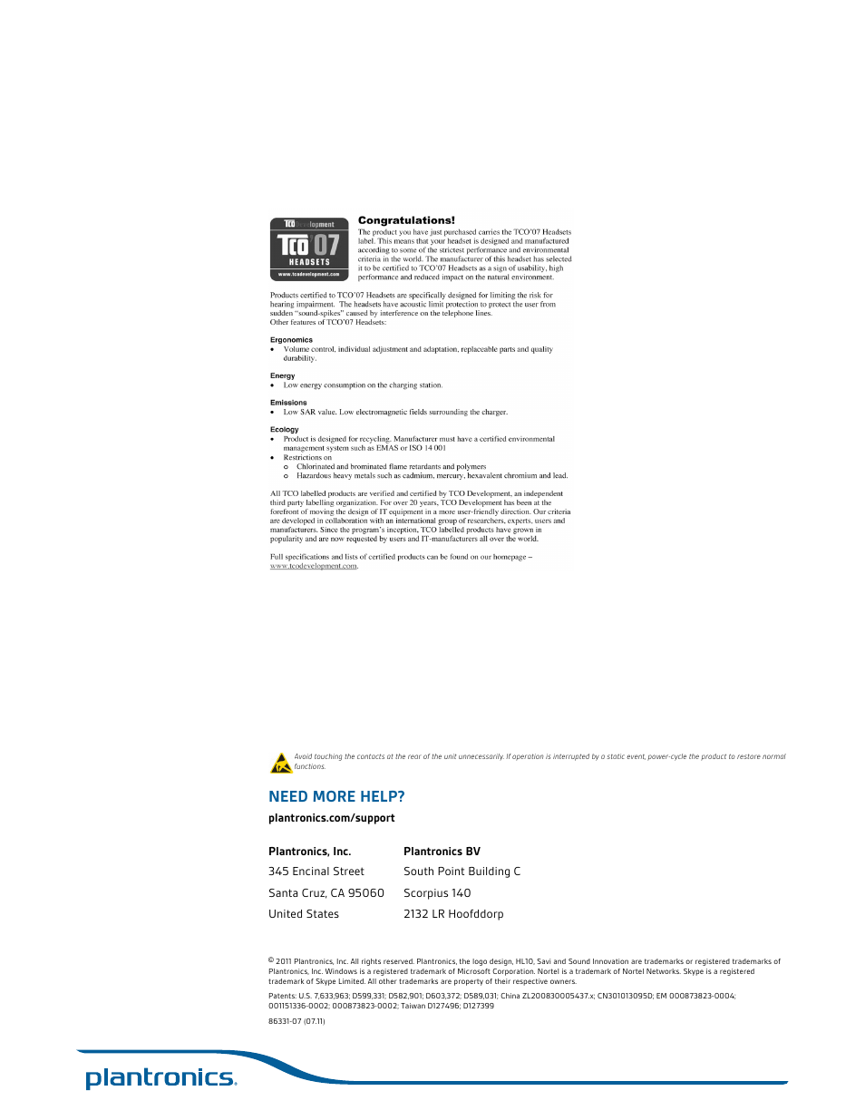 Need more help | Plantronics Savi W740-M User Manual | Page 38 / 38