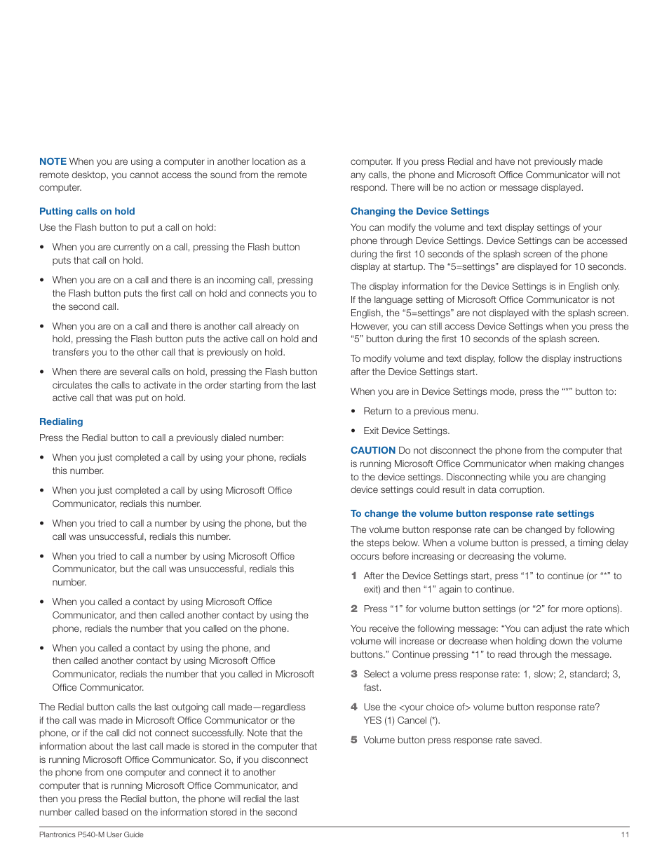 Plantronics Calisto 540 User Manual | Page 11 / 16