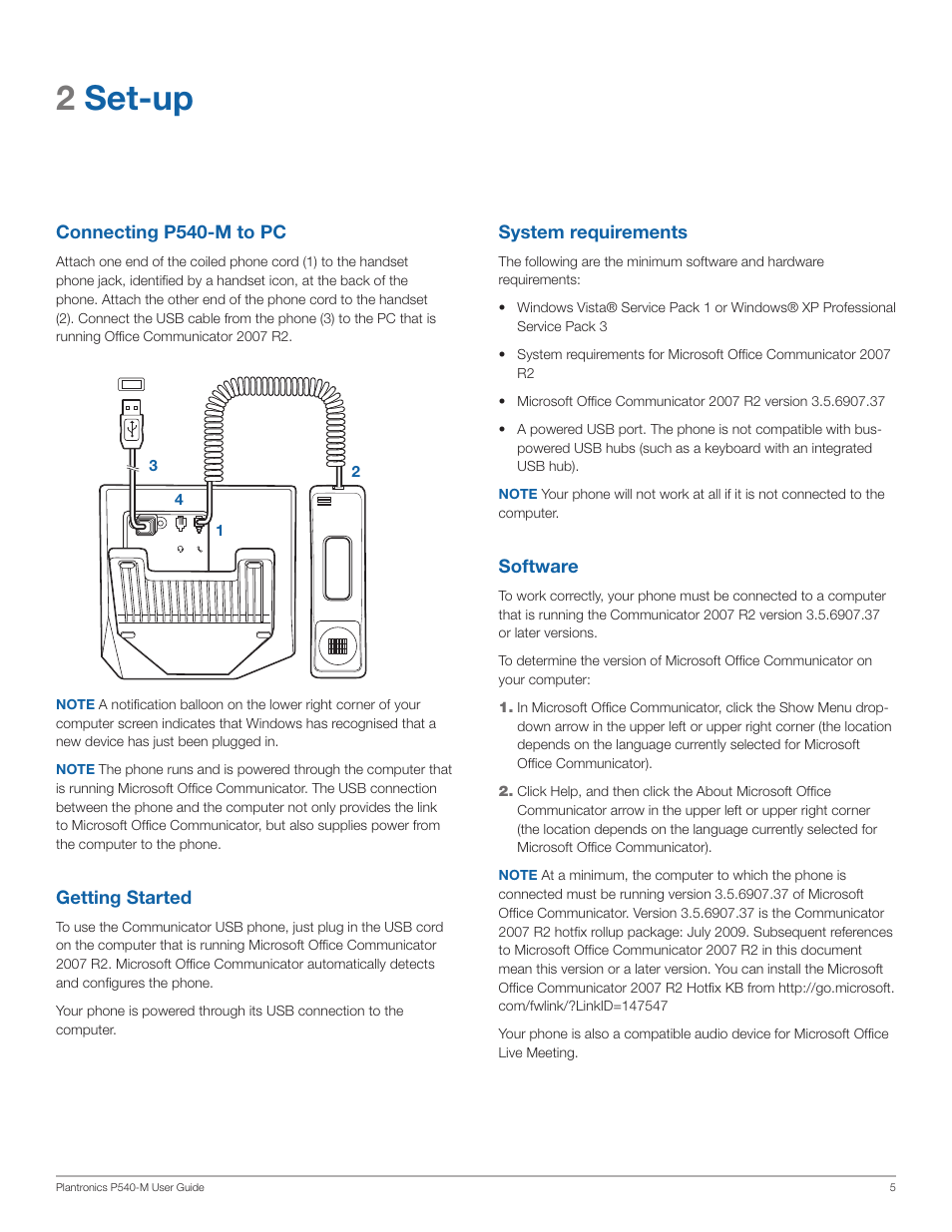 2set-up | Plantronics Calisto 540 User Manual | Page 5 / 16