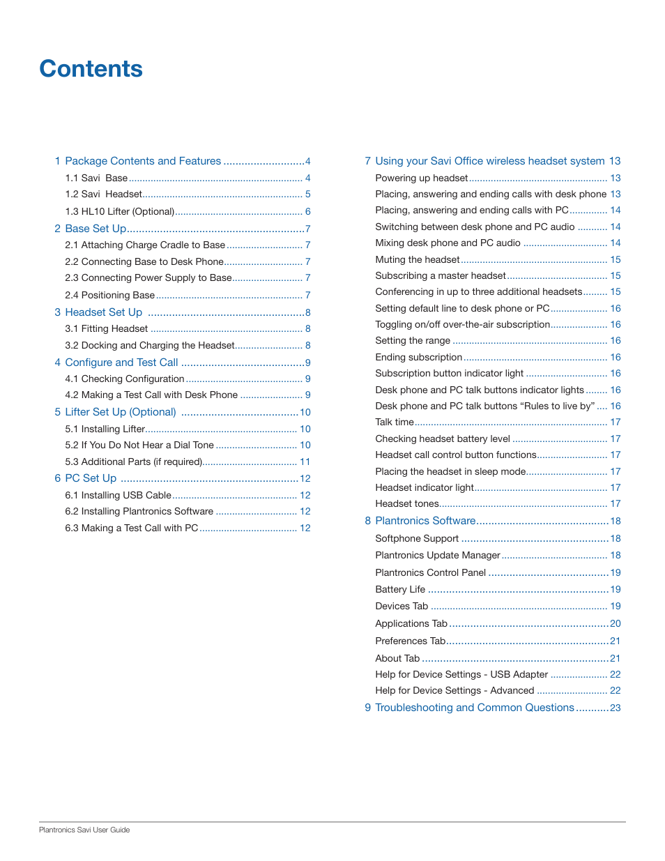 Plantronics Savi Office WO350 User Manual | Page 3 / 25