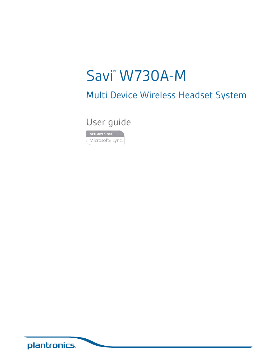 Plantronics Savi W730-M User Manual | 36 pages