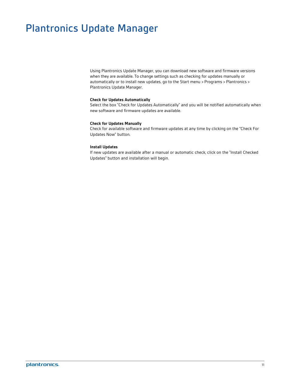 Plantronics update manager | Plantronics Blackwire C520 User Manual | Page 11 / 14