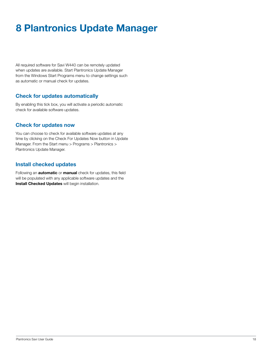 8 plantronics update manager | Plantronics Savi W440 User Manual | Page 18 / 22