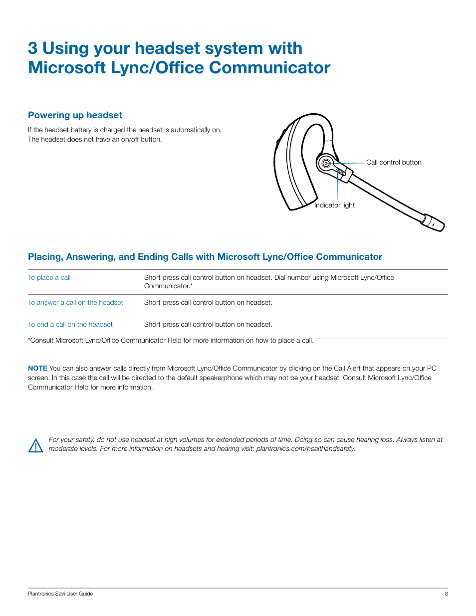 Plantronics Savi W430-M User Manual | Page 8 / 19