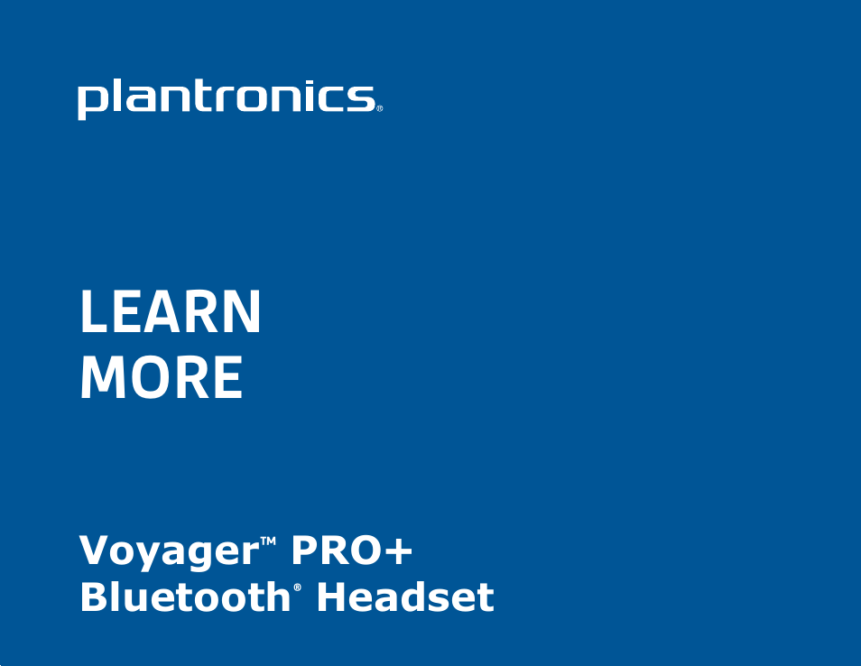 Plantronics Voyager PRO User Manual | 10 pages