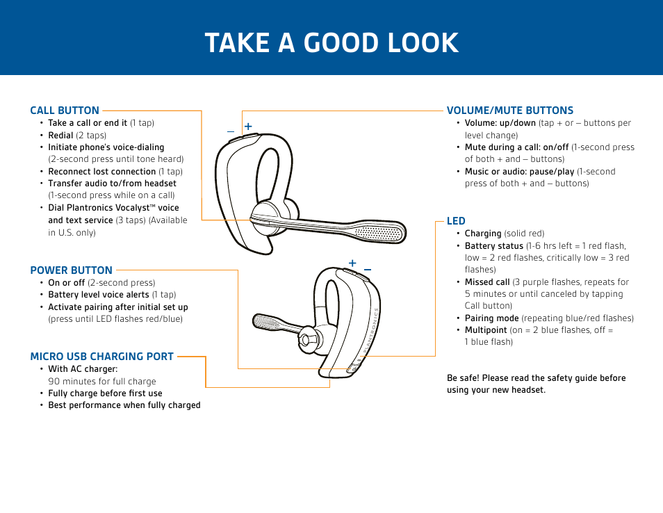 Take a good look | Plantronics Voyager PRO User Manual | Page 2 / 10