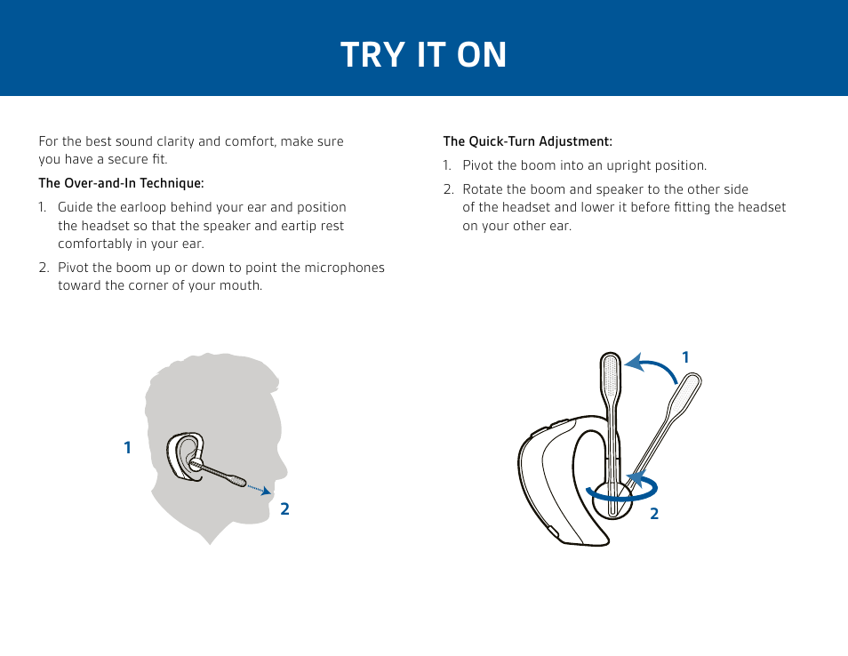 Try it on | Plantronics Voyager PRO User Manual | Page 5 / 10