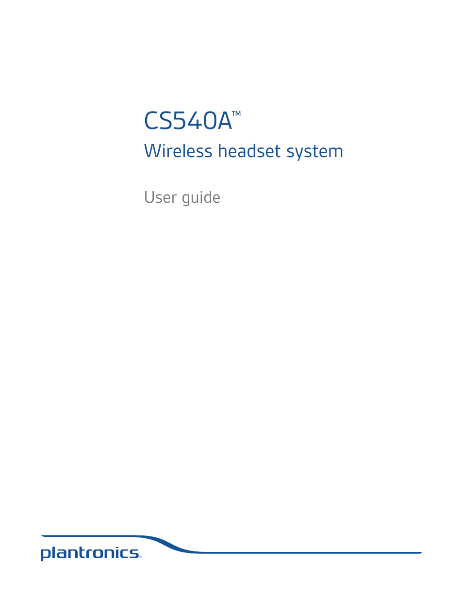 Plantronics CS540 User Manual | 24 pages
