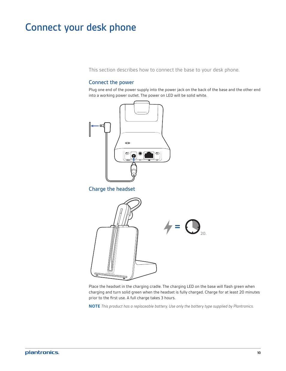 Connect your desk phone | Plantronics CS540 User Manual | Page 10 / 24