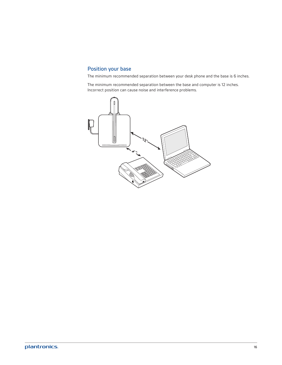 Position your base | Plantronics CS540 User Manual | Page 16 / 24