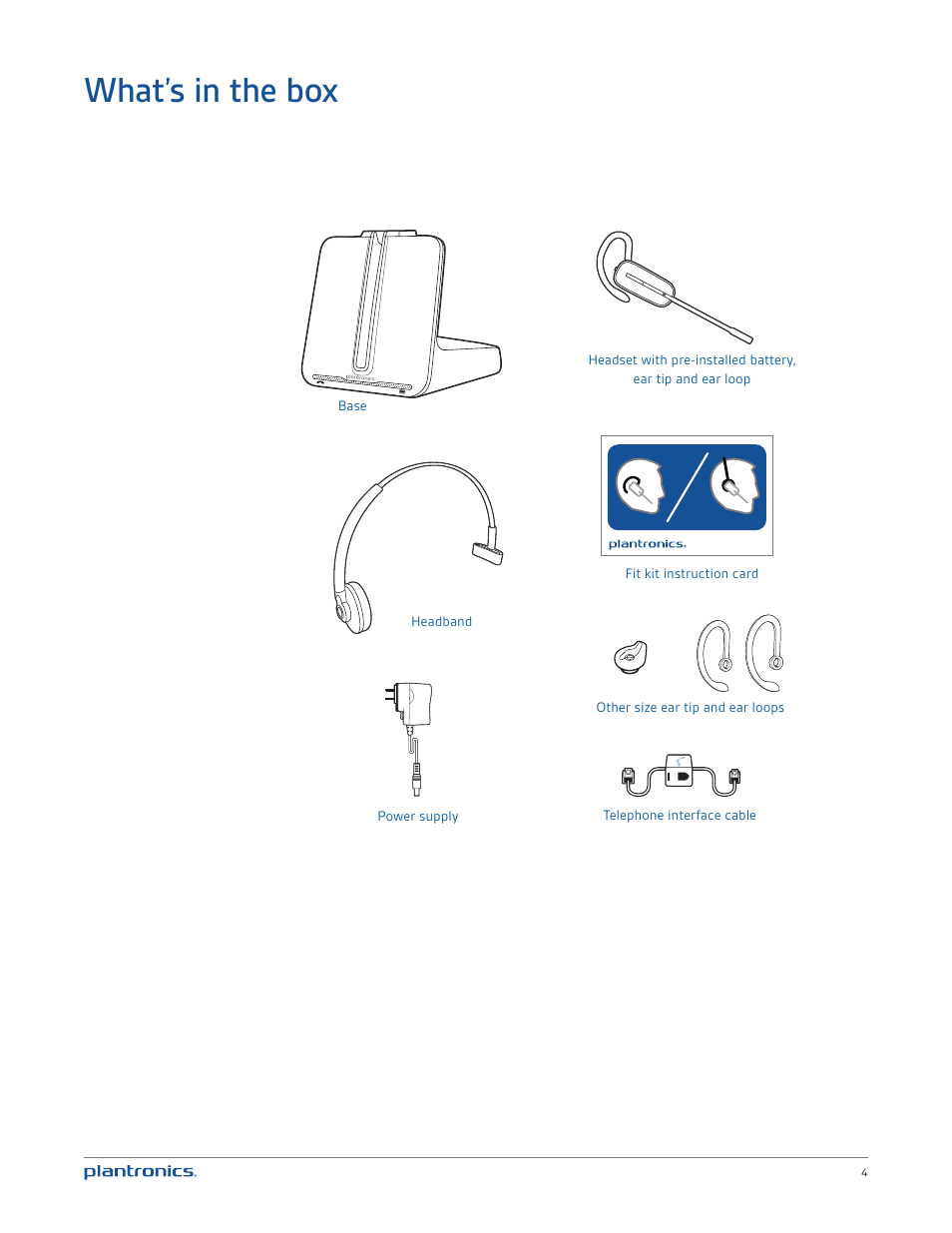 What’s in the box | Plantronics CS540 User Manual | Page 4 / 24