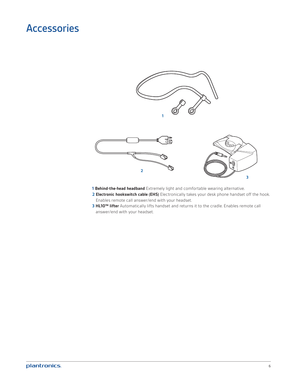 Accessories | Plantronics CS540 User Manual | Page 6 / 24