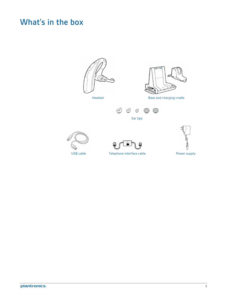 What's in the box | Plantronics Savi W730 User Manual | Page 5 / 36