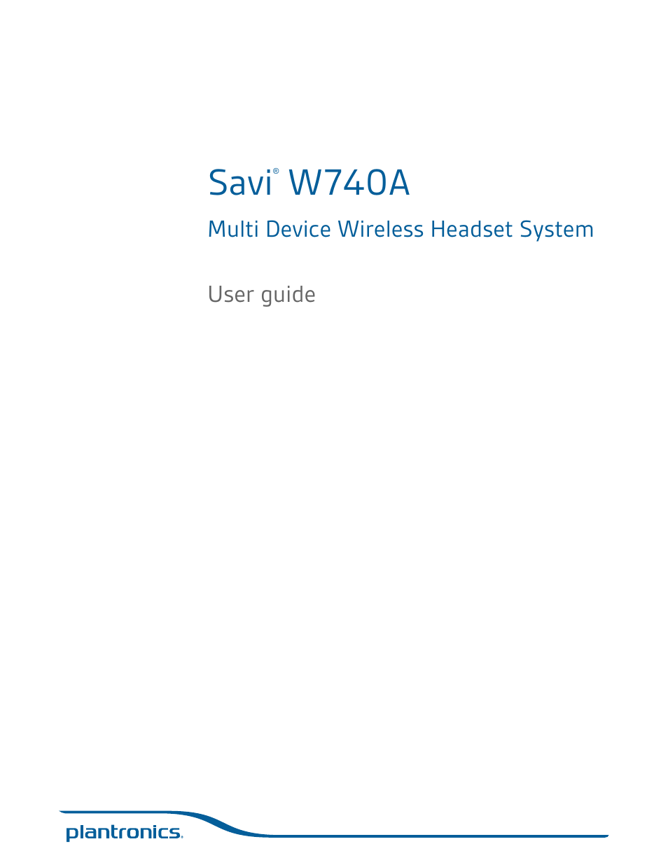 Plantronics Savi W740 User Manual | 38 pages