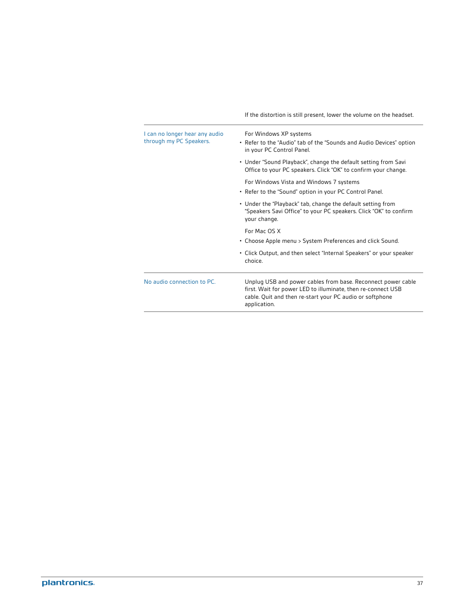 Plantronics Savi W740 User Manual | Page 37 / 38