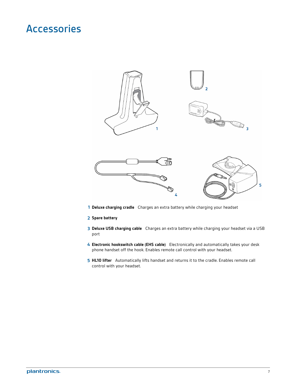 Accessories | Plantronics Savi W740 User Manual | Page 7 / 38