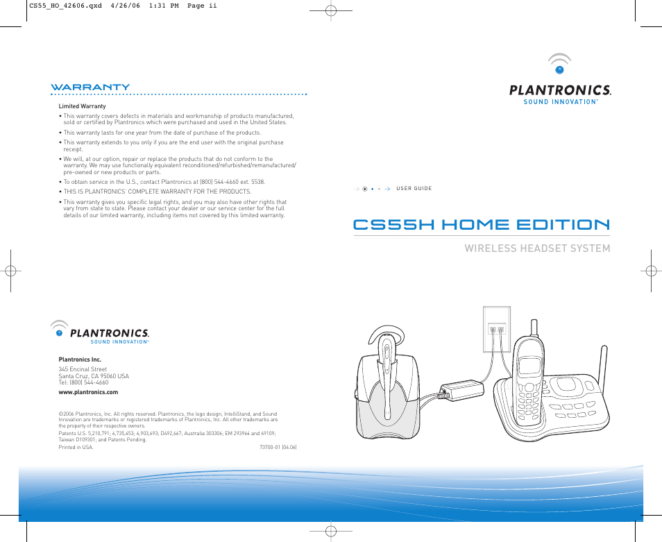 Plantronics CS55H User Manual | 11 pages
