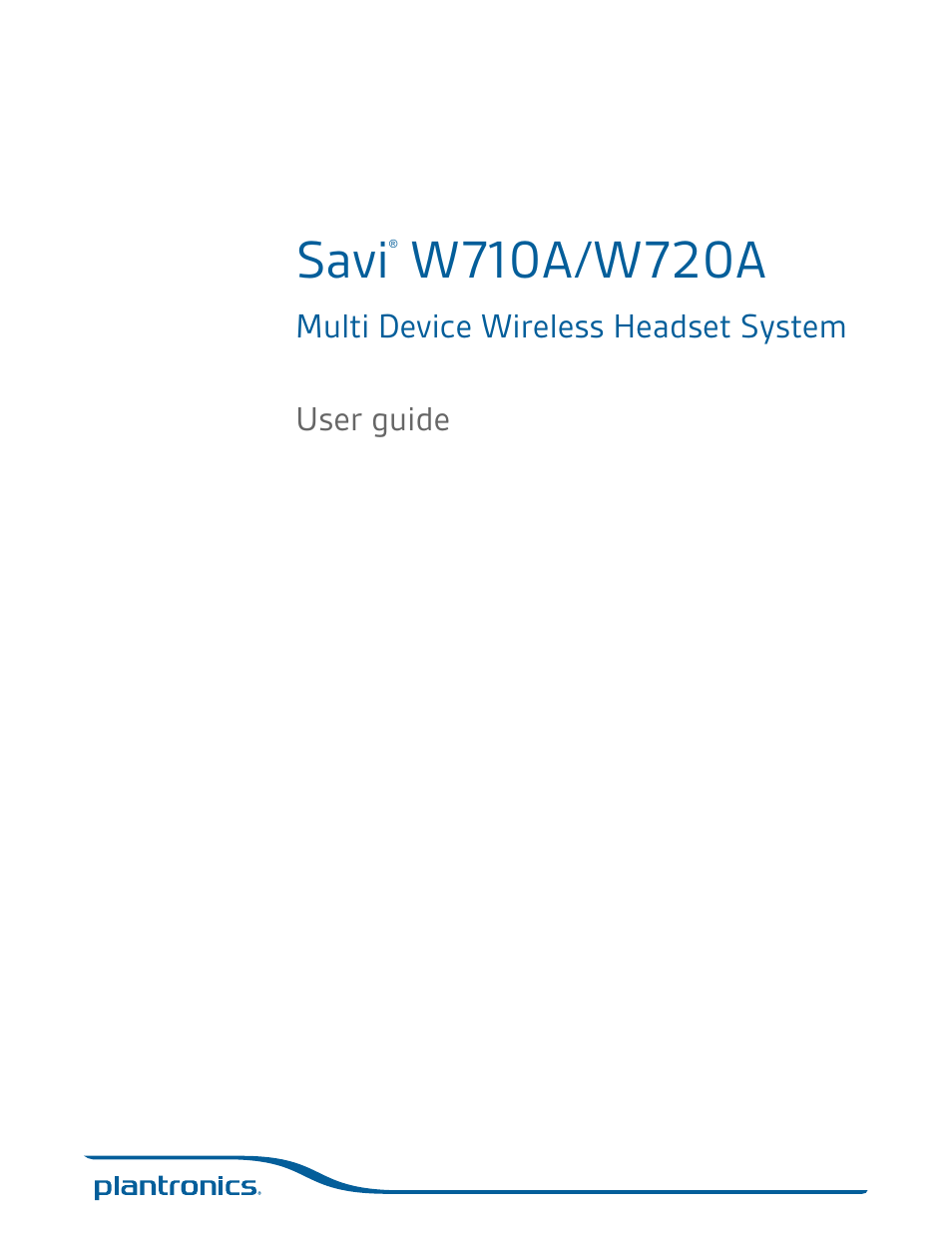 Plantronics Savi W720 User Manual | 36 pages