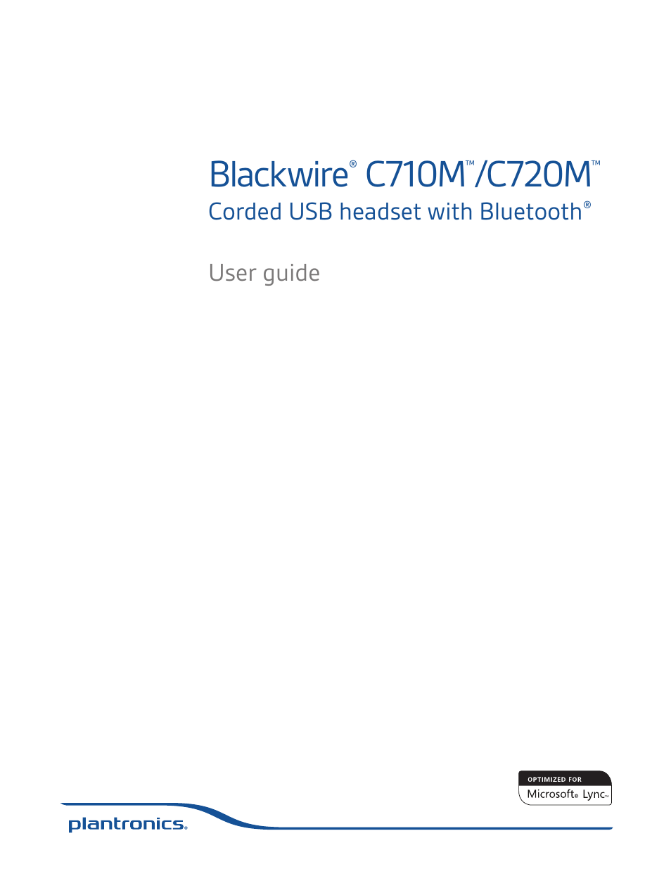 Plantronics Blackwire C720M User Manual | 23 pages