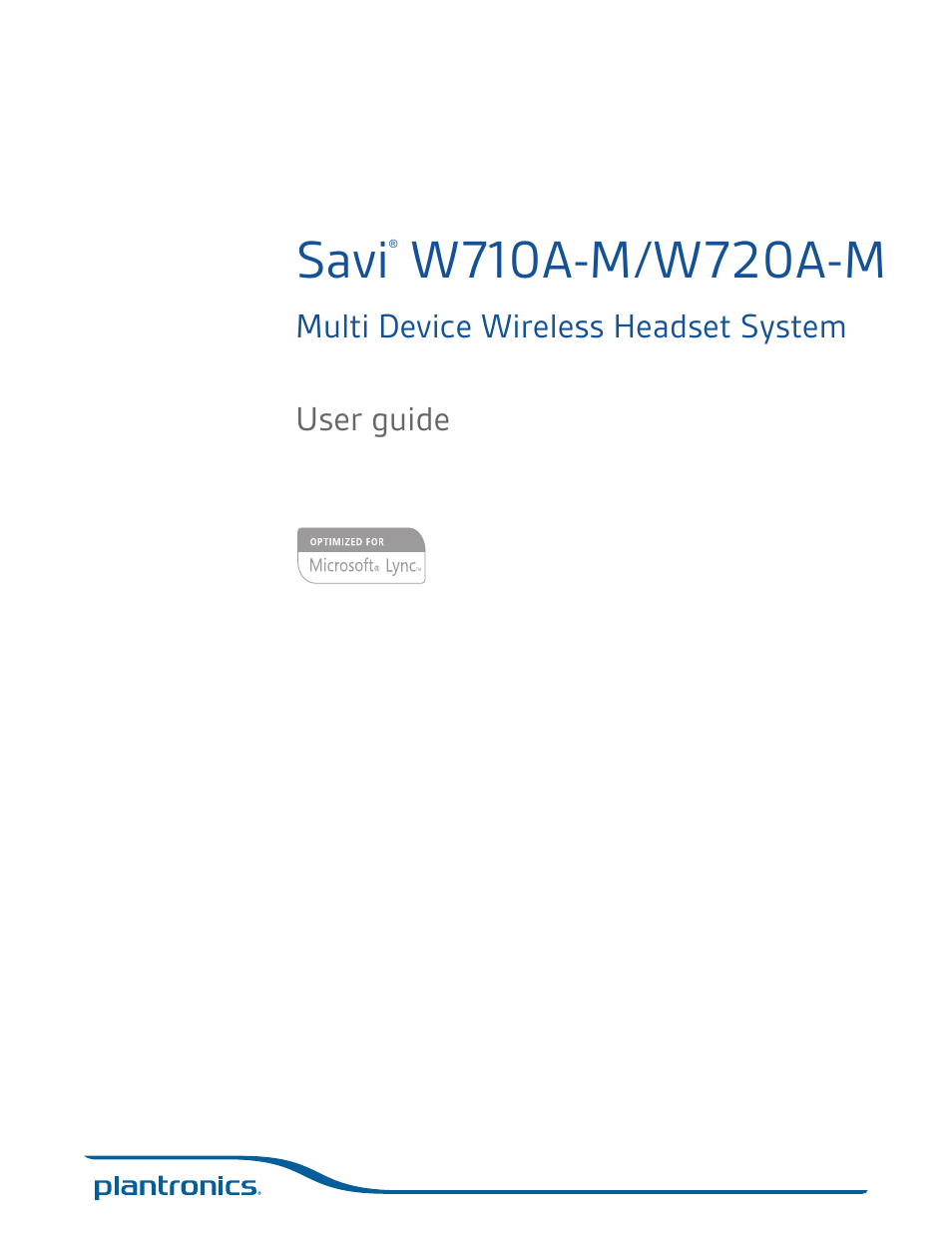 Plantronics Savi 720-M User Manual | 35 pages