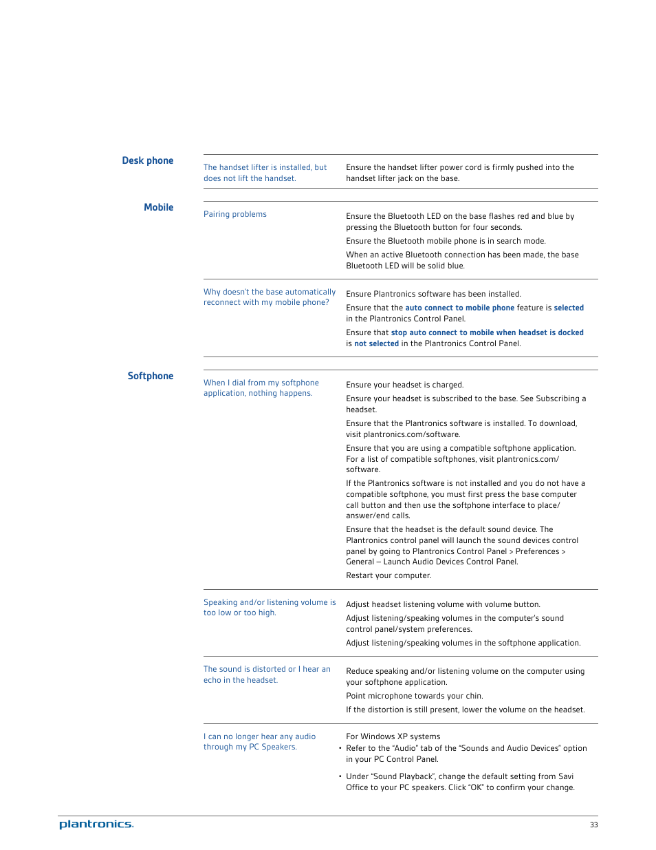 Desk phone, Mobile, Softphone | Plantronics Savi 720-M User Manual | Page 33 / 35