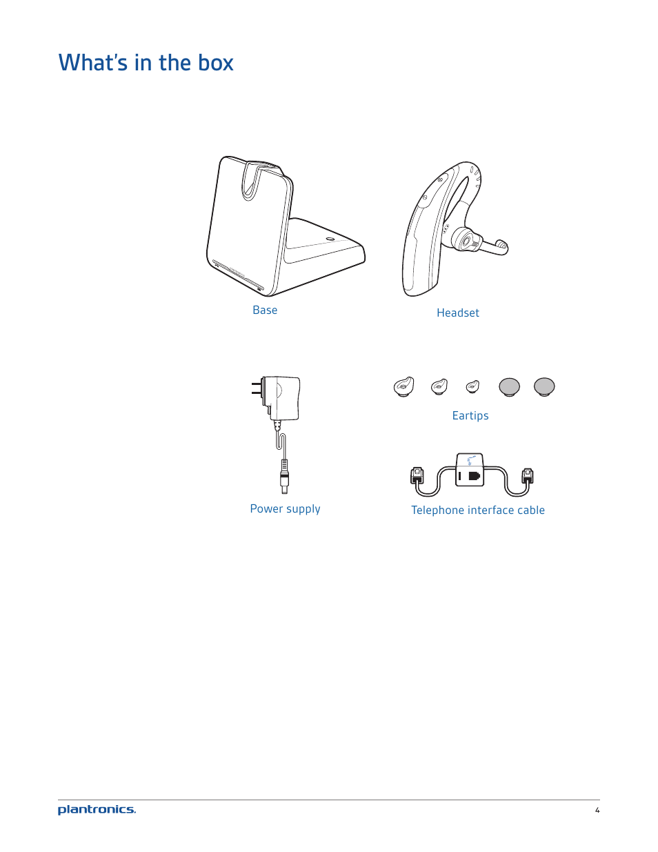 What’s in the box | Plantronics CS530 User Manual | Page 4 / 22