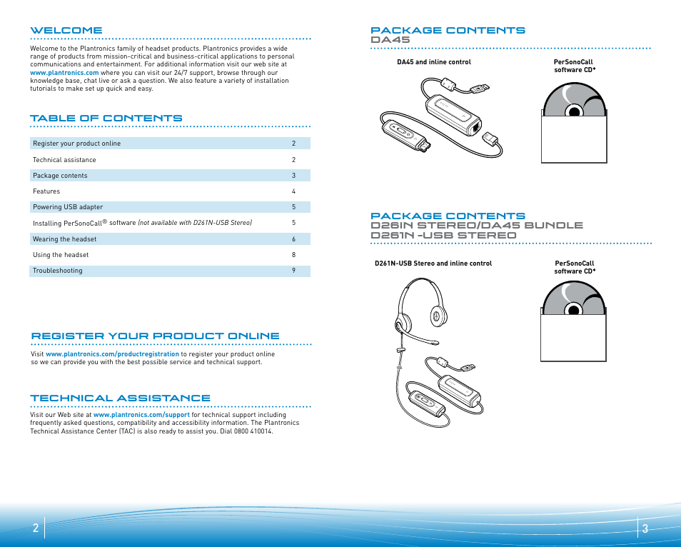 Plantronics DA45 User Manual | Page 2 / 6