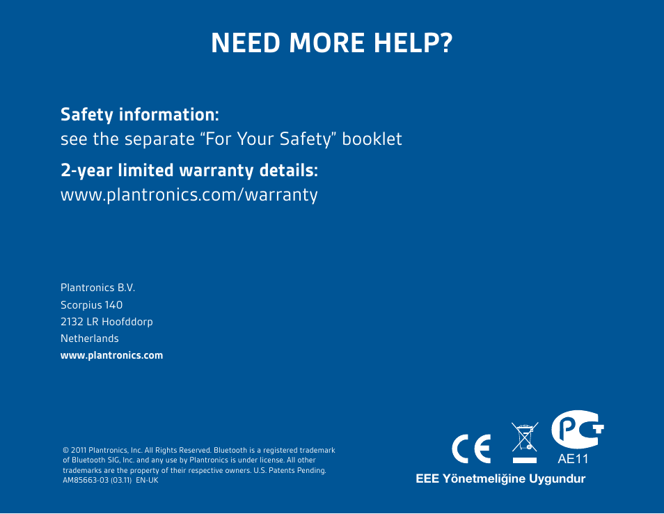 Need more help | Plantronics ML12 User Manual | Page 8 / 8