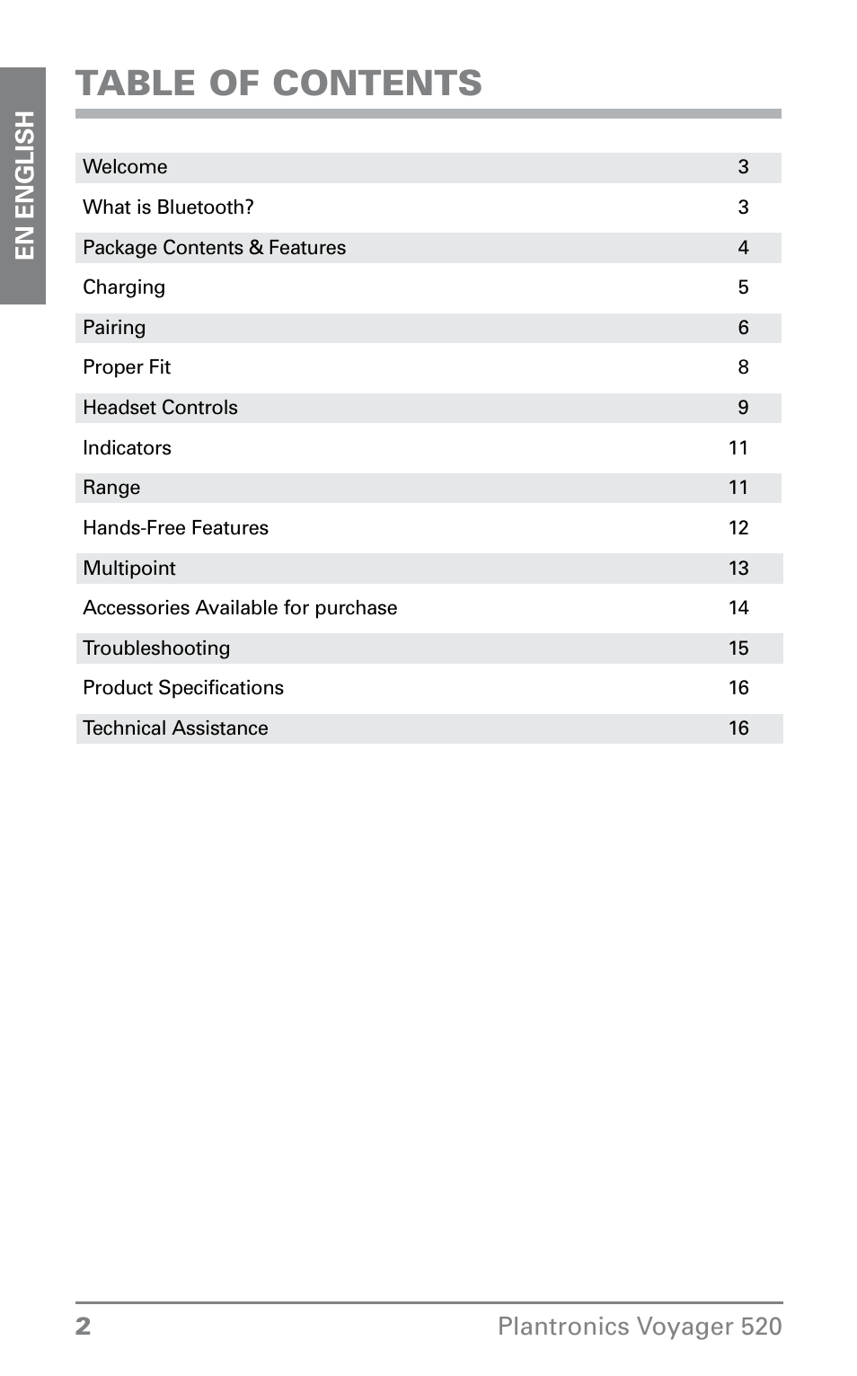 Plantronics Voyager 520 User Manual | Page 2 / 17