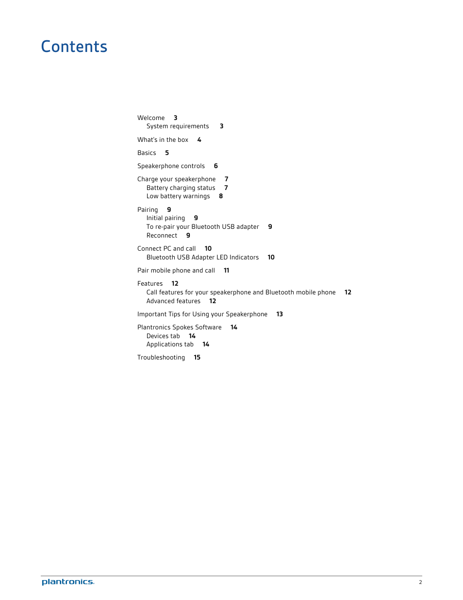 Plantronics Calisto 620-M User Manual | Page 2 / 19