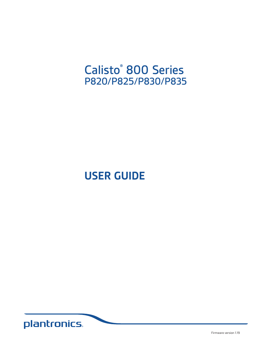 Plantronics Calisto 835 User Manual | 39 pages