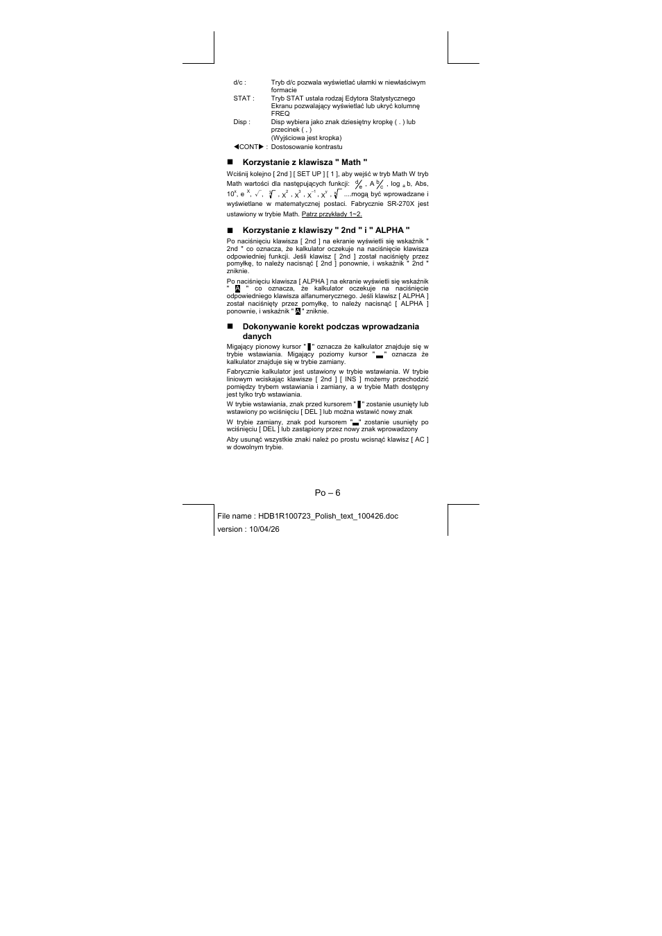 CITIZEN SR-270XPU User Manual | Page 43 / 125