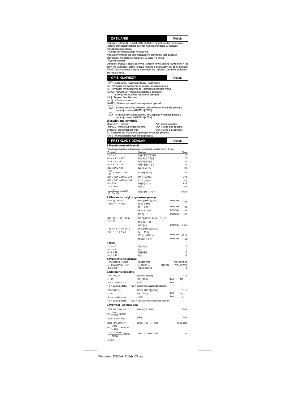 CITIZEN CDC-80VRD User Manual | Page 11 / 16