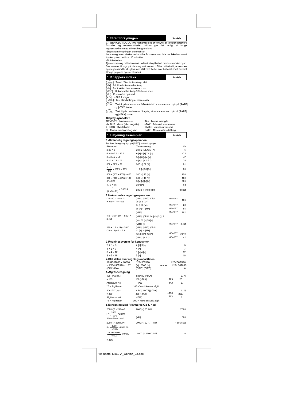 CITIZEN CDC-80VRD User Manual | Page 9 / 16