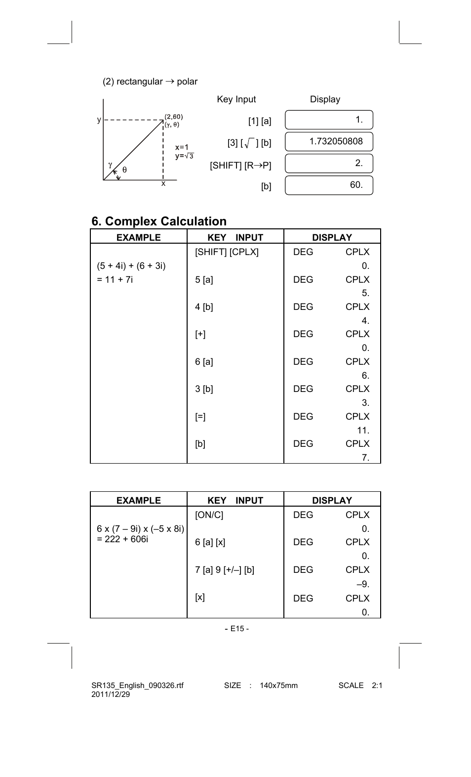 Complex calculation | CITIZEN SR-135FRD User Manual | Page 16 / 111